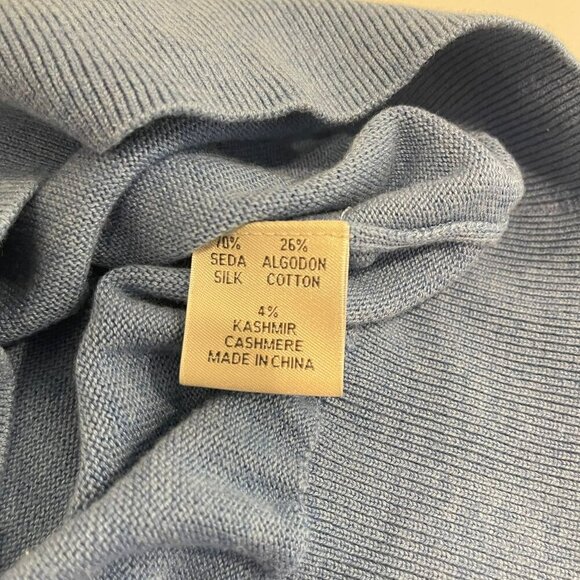 Peter Millar Crown Mens Vest Large Blue 1/4 Zip Cashmere‎ Silk Oldmoney Golf - Picture 6 of 9